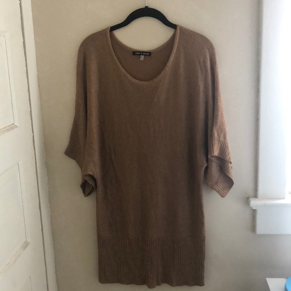 Shimmer sparkly tan top